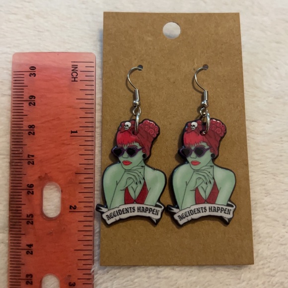 Beetlejuice accidents happen earrings - Picture 2 of 3